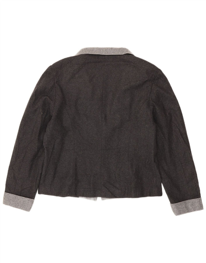 Luisa Spagnoli Veste Blazer 1 Bouton Femme UK 16 Grande Laine Grise