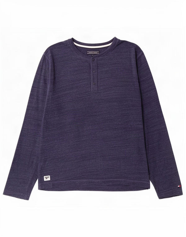 Tommy Hilfiger Haut Homme Manches Longues XL Bleu Marine Moucheté Coton