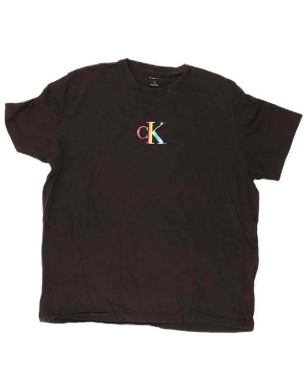 Calvin Klein Jeans T-shirt graphique pour hommes, grand, noir
