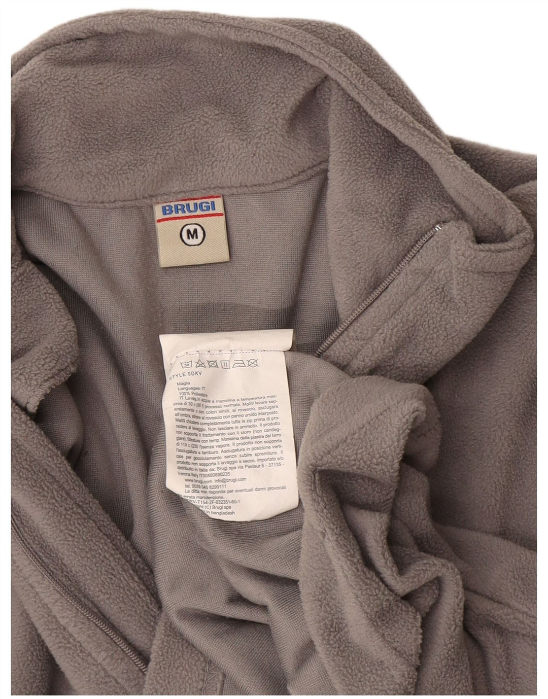 Brugi Pull polaire à col zippé pour femme UK 14 Gris moyen Polyester