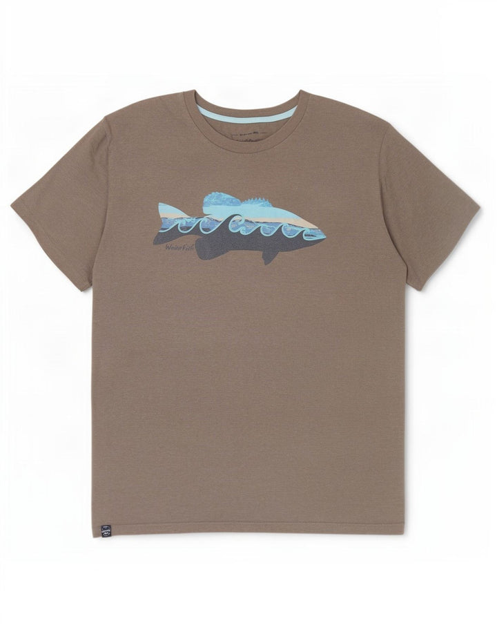 Weird Fish T-Shirt graphique homme haut 3XL gris coton