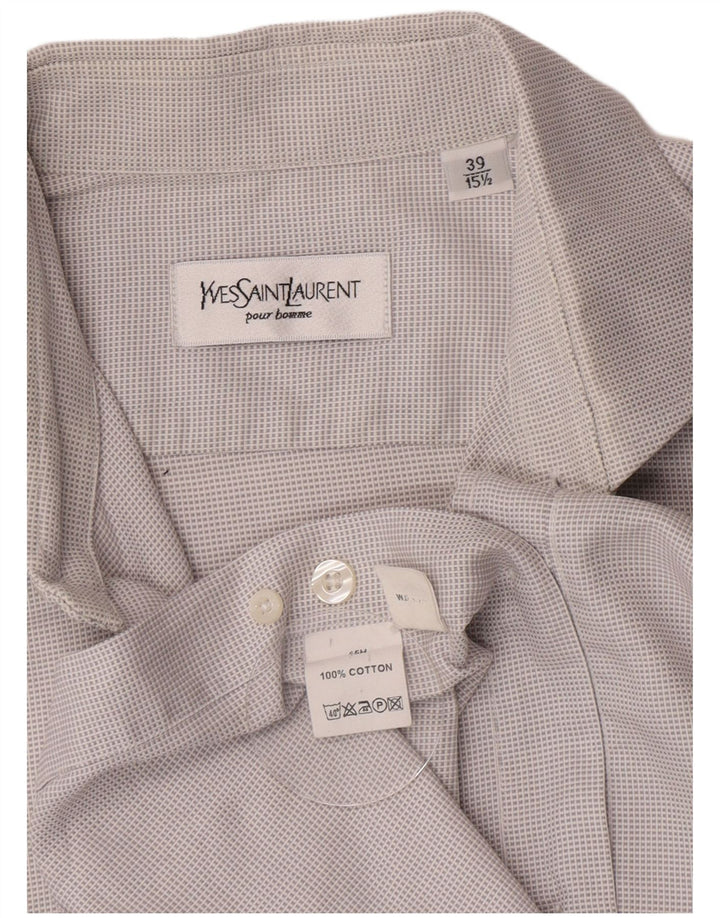 Yves Saint Laurent Chemise formelle homme taille 39 15 1/2 carreaux gris moyen