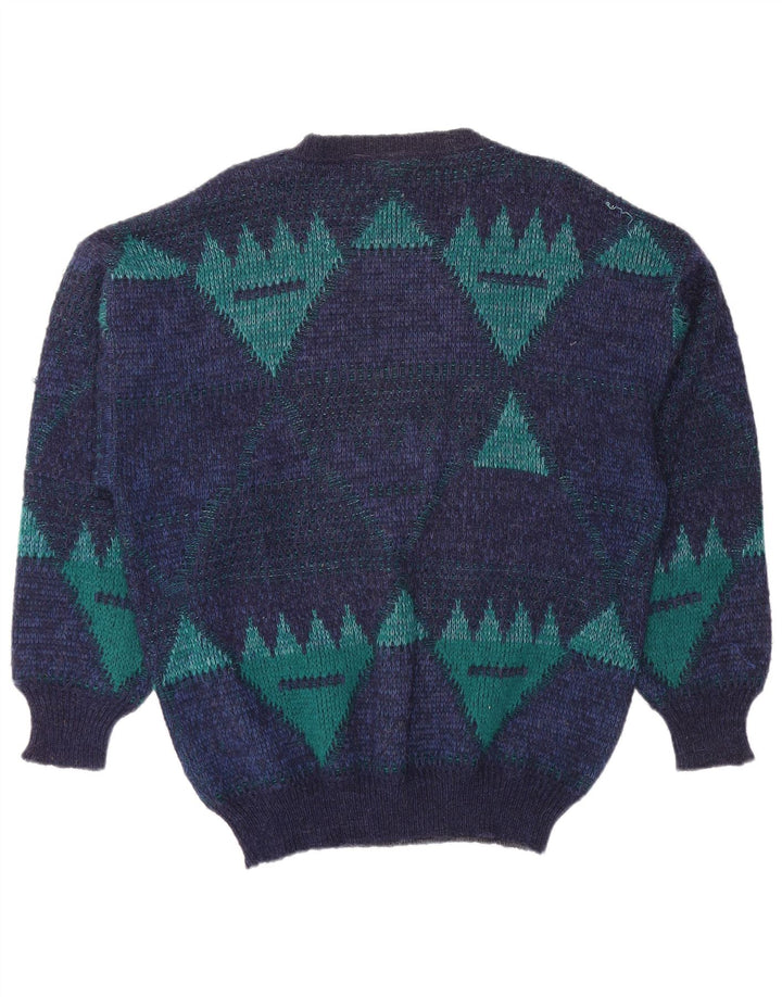 4 CASTELLA Pull Col Bateau Homme IT 56 XL Bleu Marine Géométrique