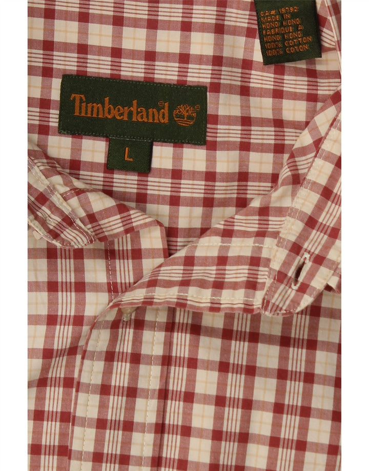 Timberland Chemise Homme Grand Carreau Rouge Coton