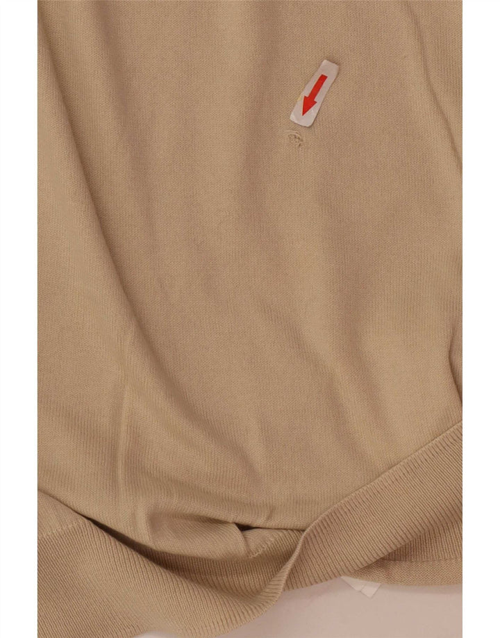 Zara Pull col V pour homme en coton beige Large