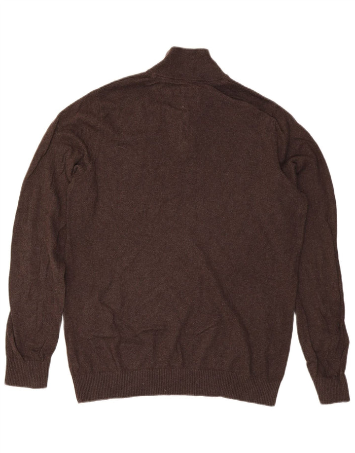 Fat Face Pull coupe classique à col zippé pour homme en coton marron Taille L