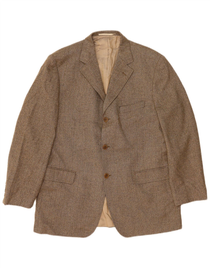 Marks & Spencer Veste blazer à 3 boutons pour homme UK 42 Grand chevrons marron