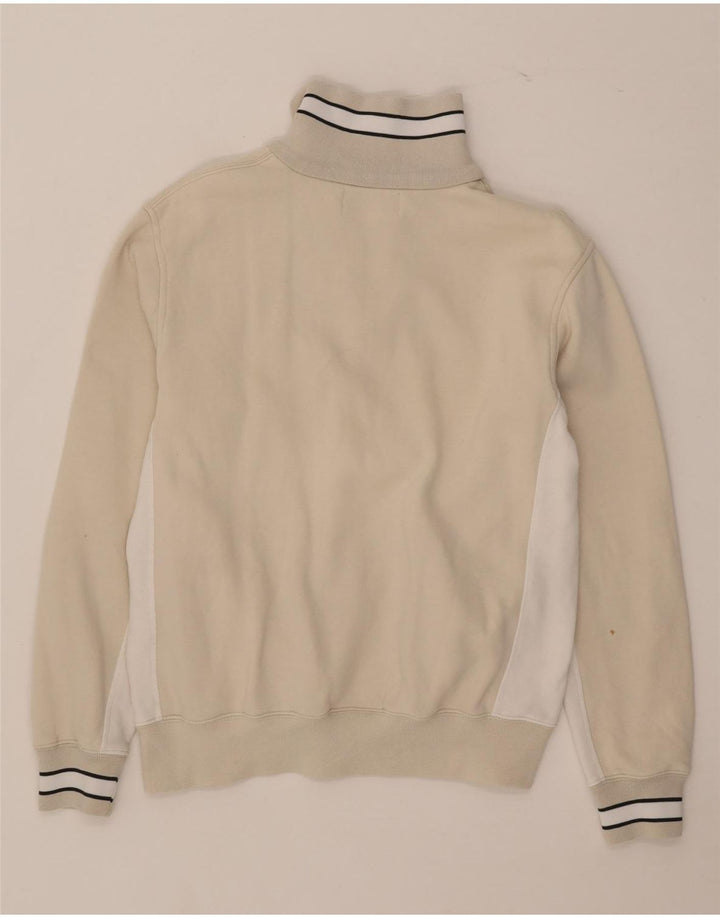 Kappa Sweat-shirt à col zippé pour femme UK 14 Beige moyen Colourblock