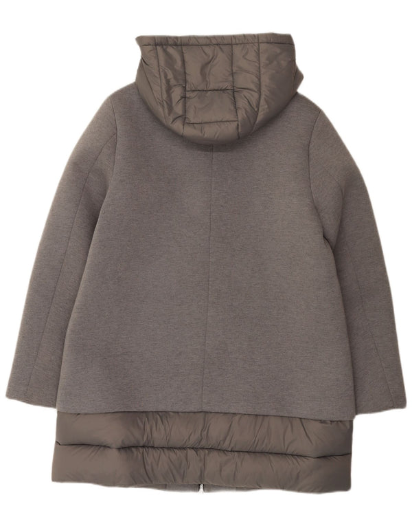 United Colors of Benetton Manteau matelassé à capuche pour femme UK 42 Gris moyen Modal