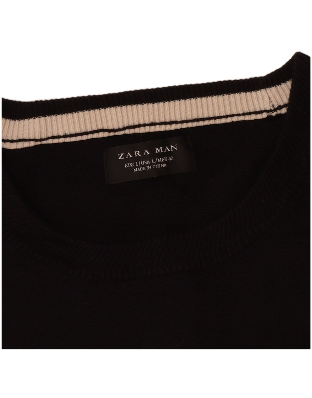 Zara Homme Top Manches 3/4 Large Noir Rayé