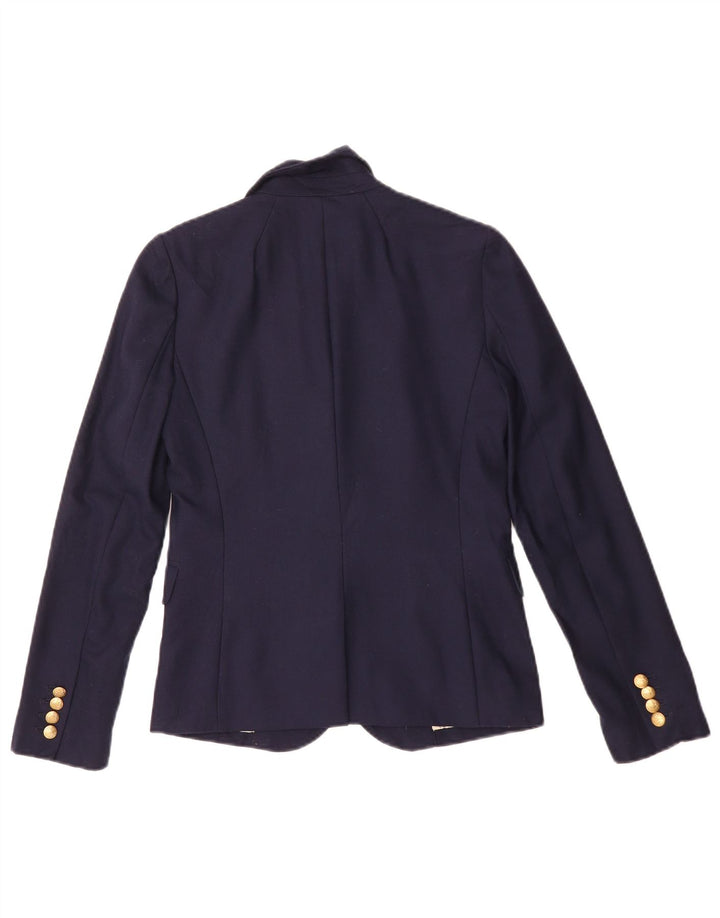 J. CREW Veste Blazer 2 Boutons Femme US 0 XS Bleu Marine Laine