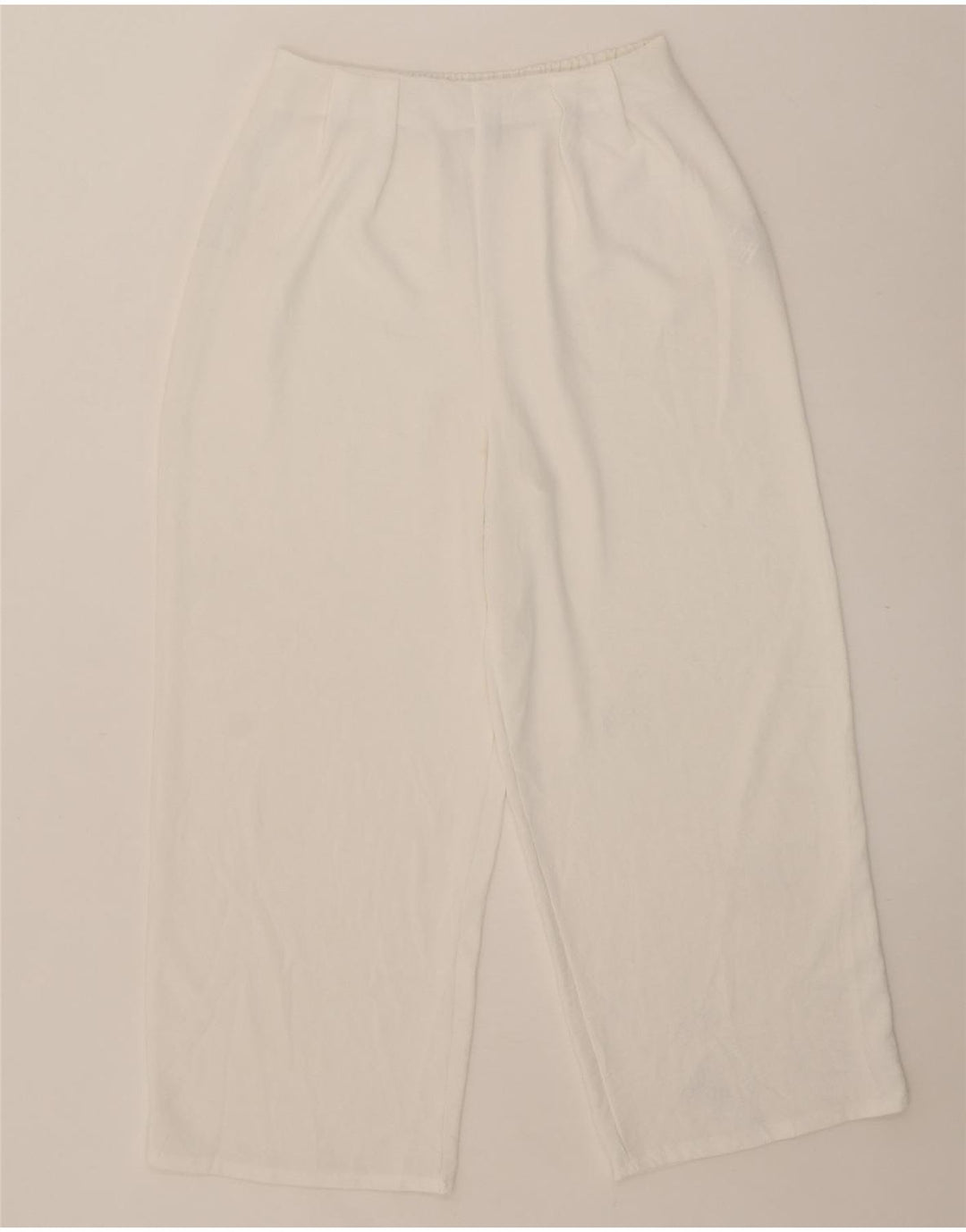 Zara Pantalon Chino Coupe Ample Femme Moyen W28 L25 Blanc Polyester
