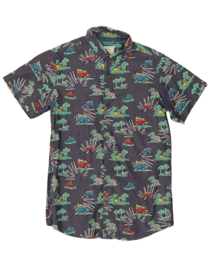 Mountain Warehouse Chemise à Motif Abstrait pour Garçon 12-13 Ans Bleu Marine