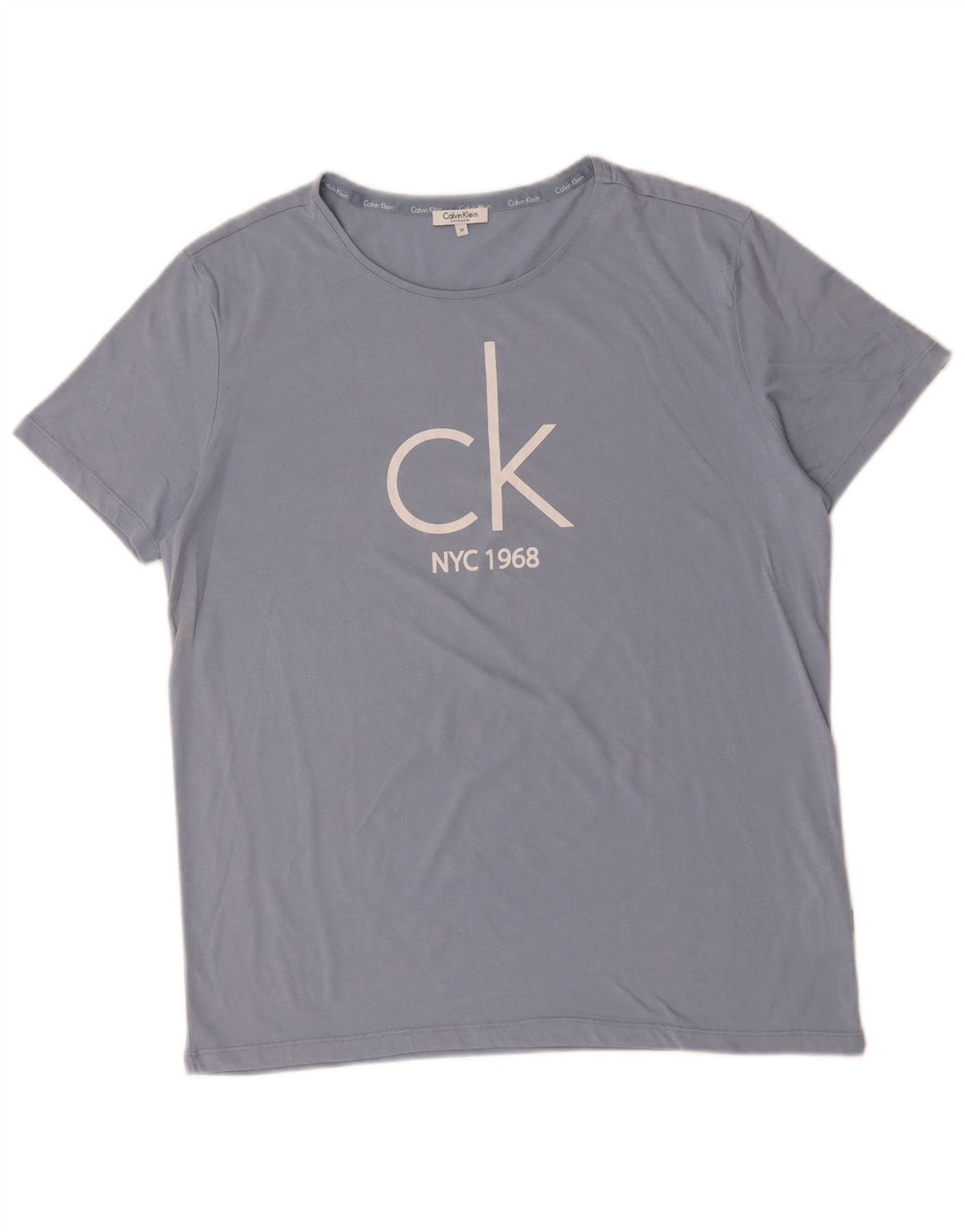 CALVIN KLEIN T-Shirt Graphique Homme Bleu Moyen Coton