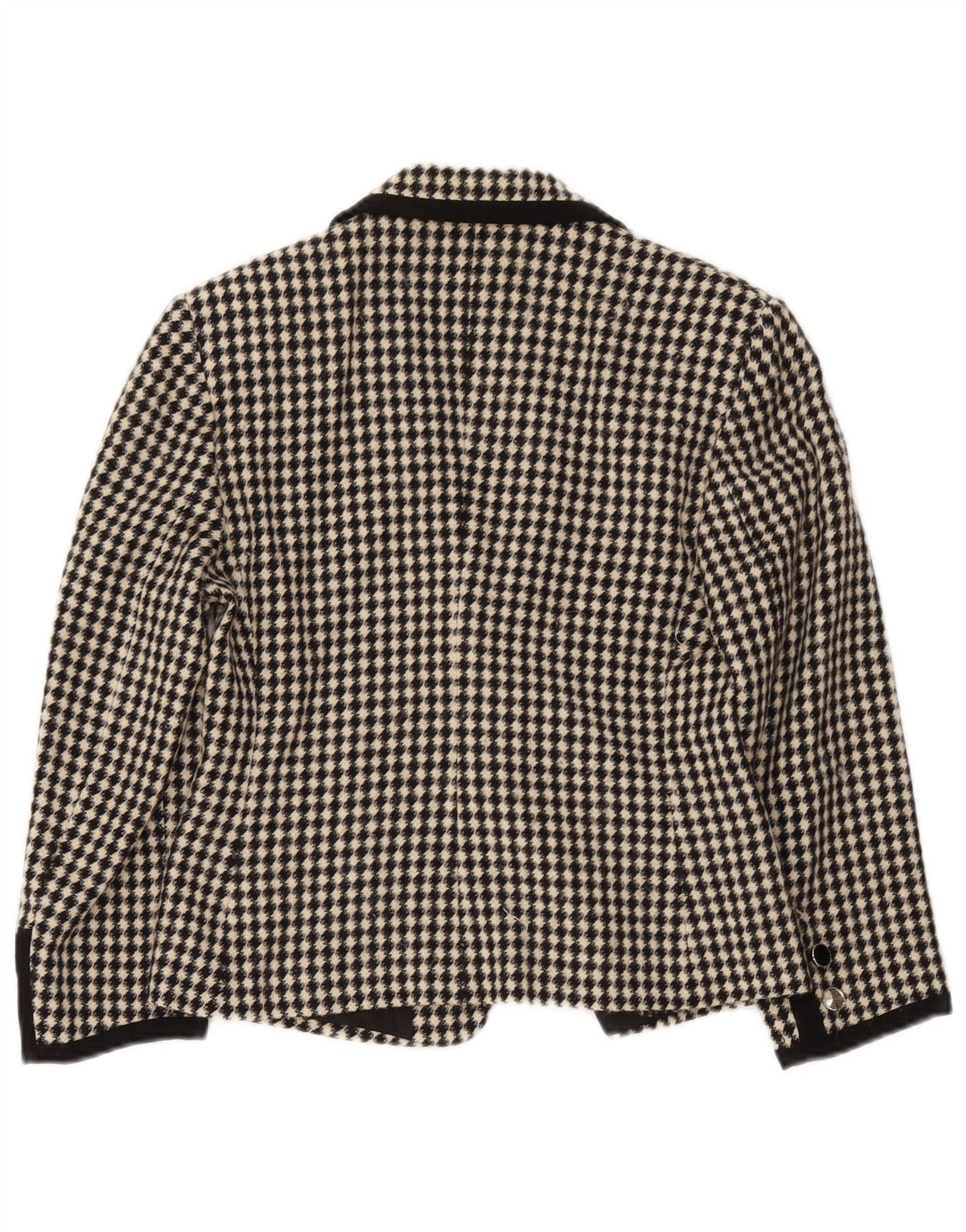 Tabasco Veste Blazer Femme UK 12 Laine Vierge Géométrique Noir Moyen
