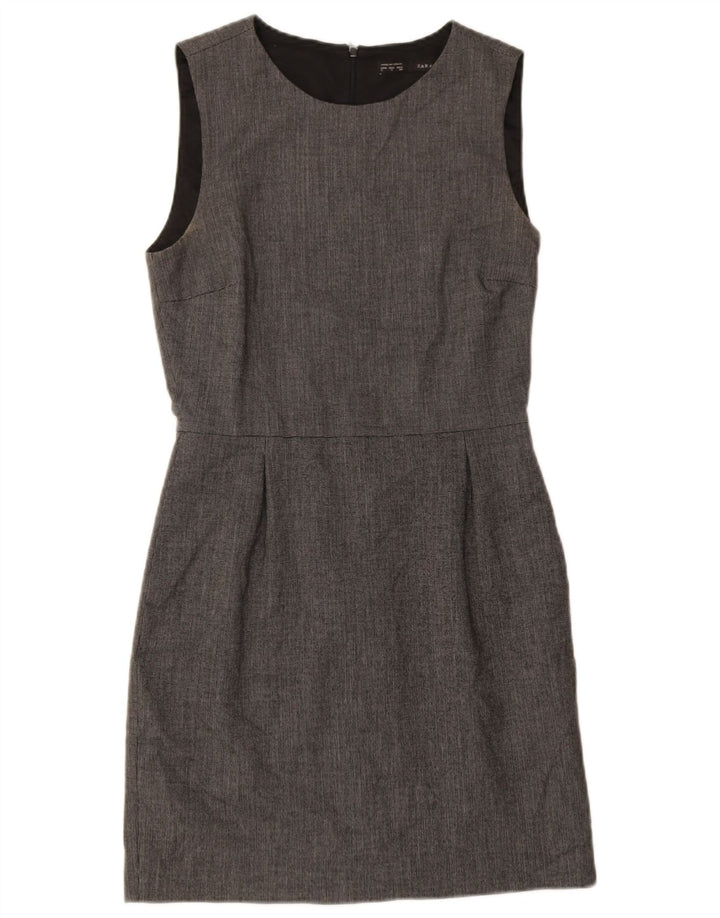 Zara Robe fourreau sans manches pour femme UK 10 Petit Gris Polyester