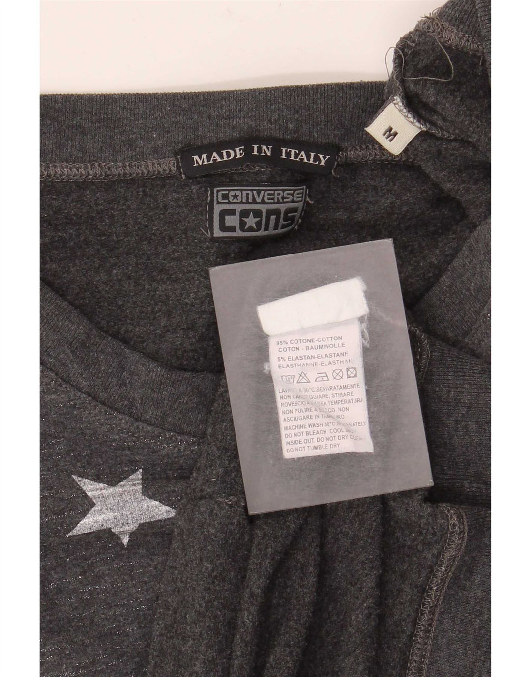 Converse Sweat-shirt graphique pour femme UK 12 Gris moyen moucheté