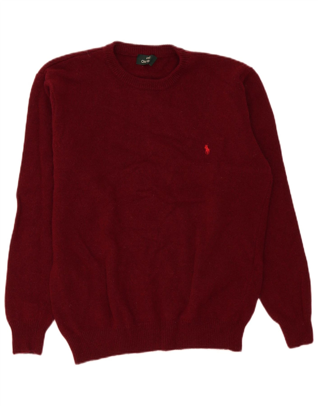 Old River Pull col rond pour homme en laine vierge bordeaux moyen