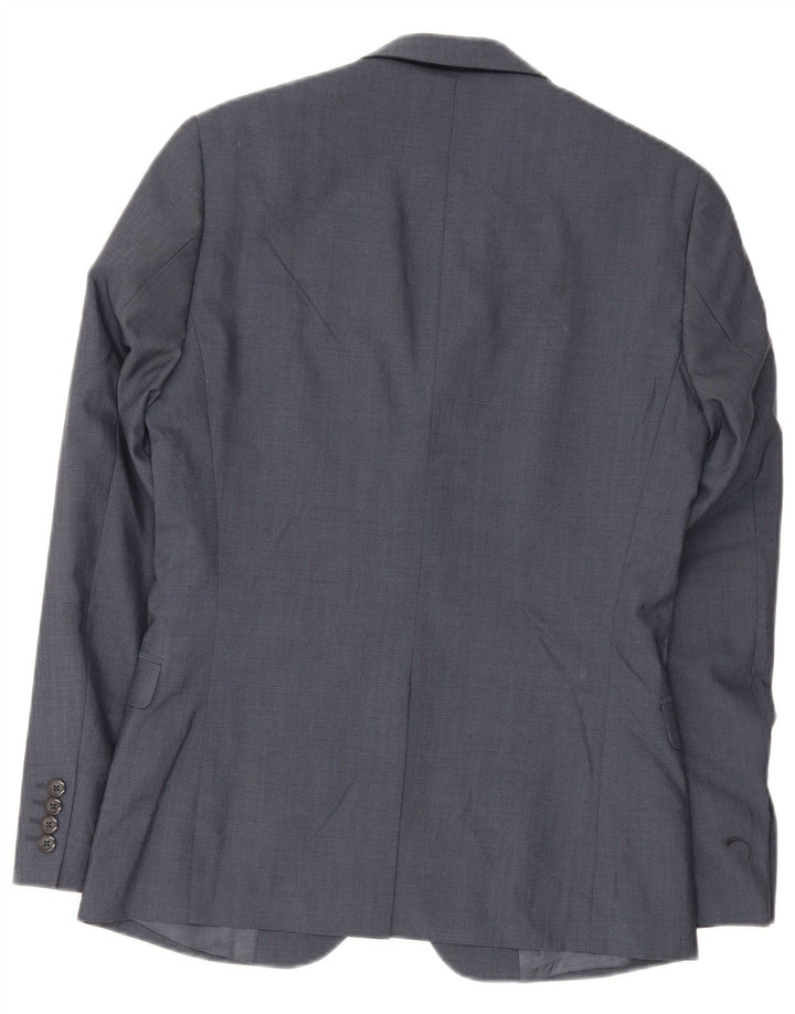 Dkny Veste Blazer Slim Fit à 2 Boutons pour Homme UK 36 Petite Laine Bleu Marine