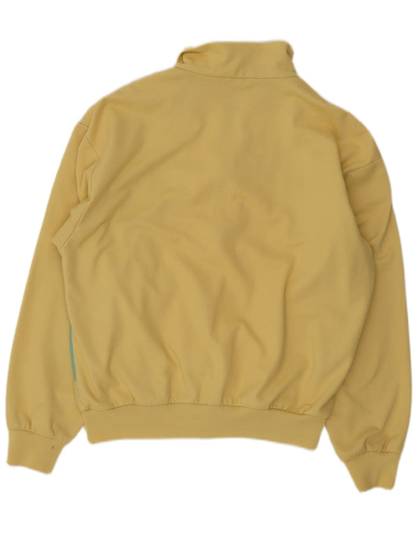 vintage Mens Survêtement Top Veste Taille 54 XL Jaune Colourblock Rétro