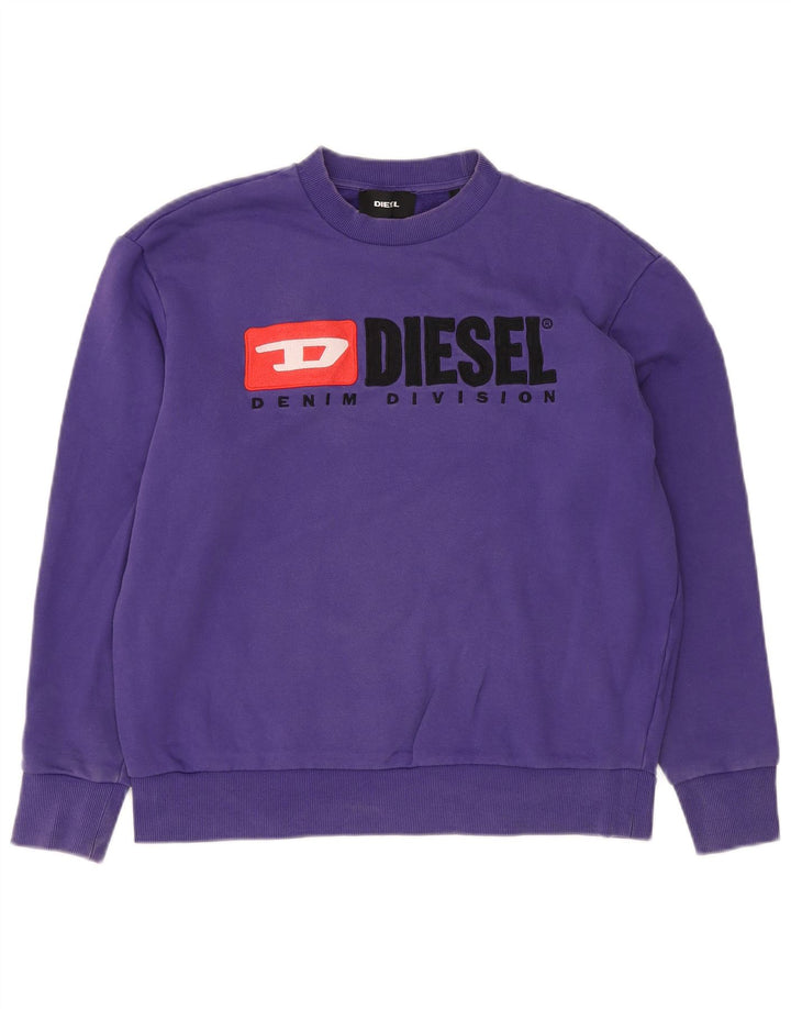 Diesel Sweat-shirt graphique pour homme avec petit logo en coton violet