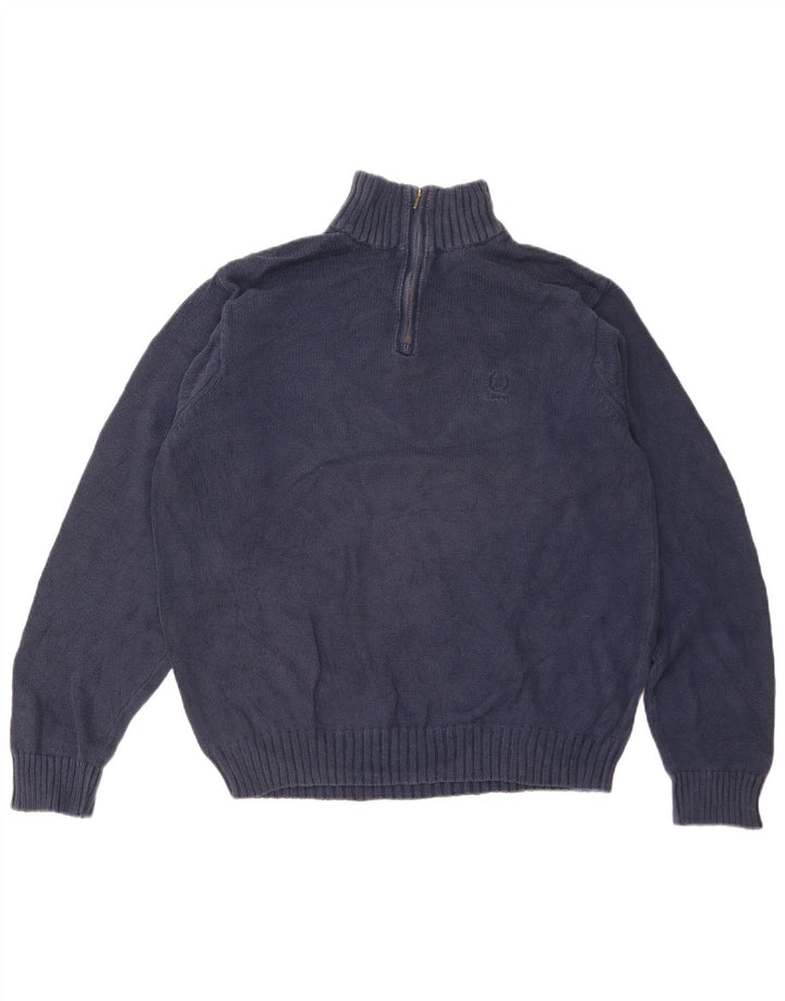 Izod Pull Col Zippé Homme Bleu Marine Moyen Coton