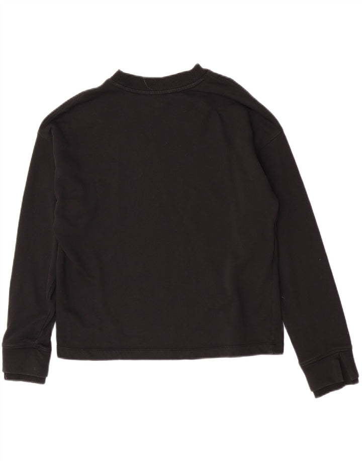 Dkny Sweat-shirt graphique surdimensionné pour femme UK 10 Petit coton noir