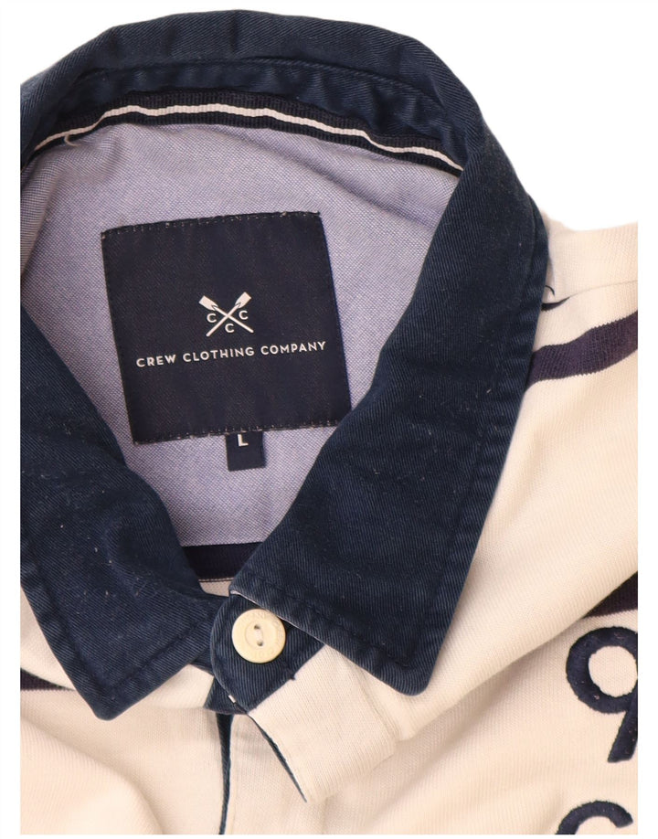 Crew Clothing Polo Homme Grand Coton Rayé Blanc