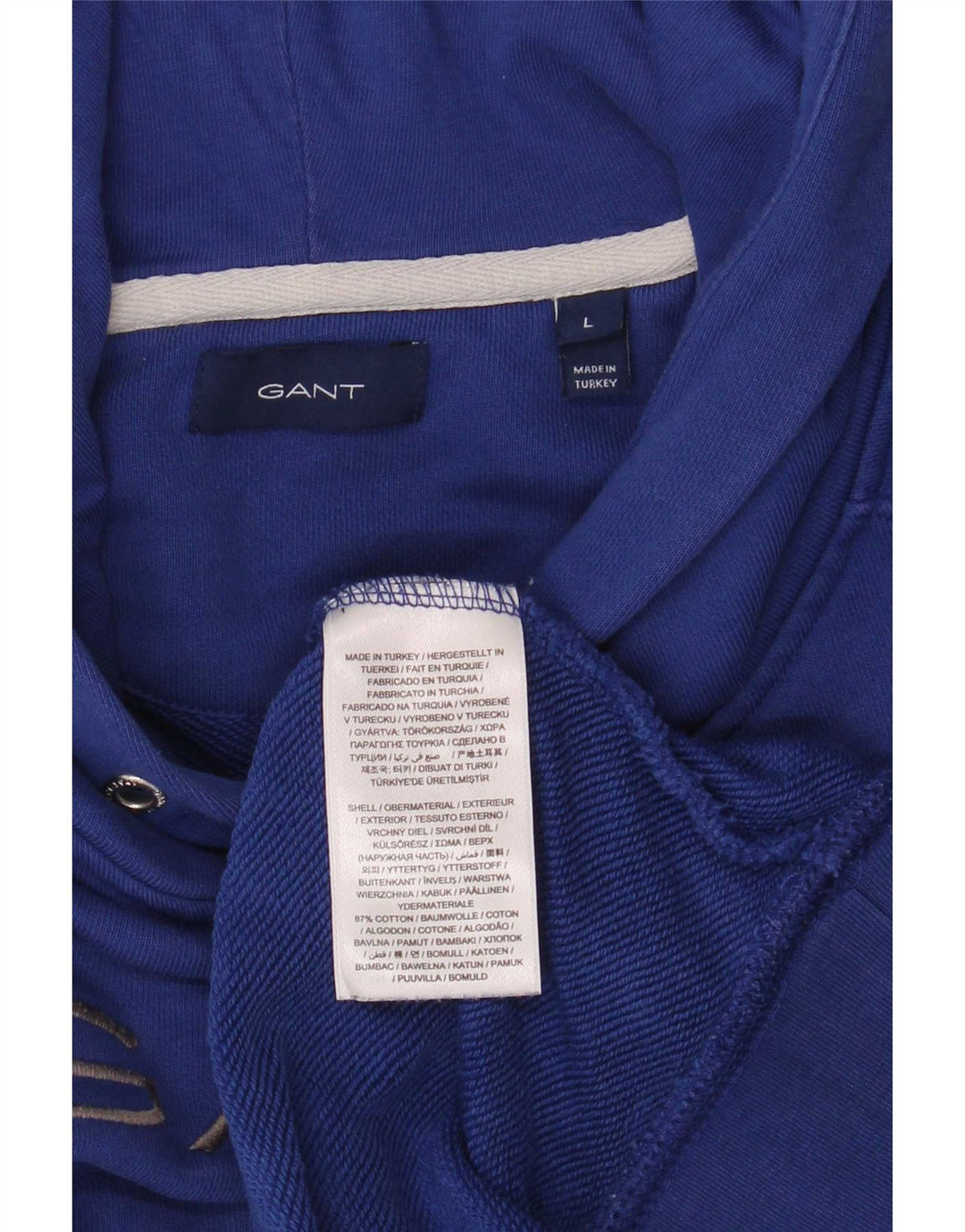 Gant Pull à capuche graphique homme grand bleu coton