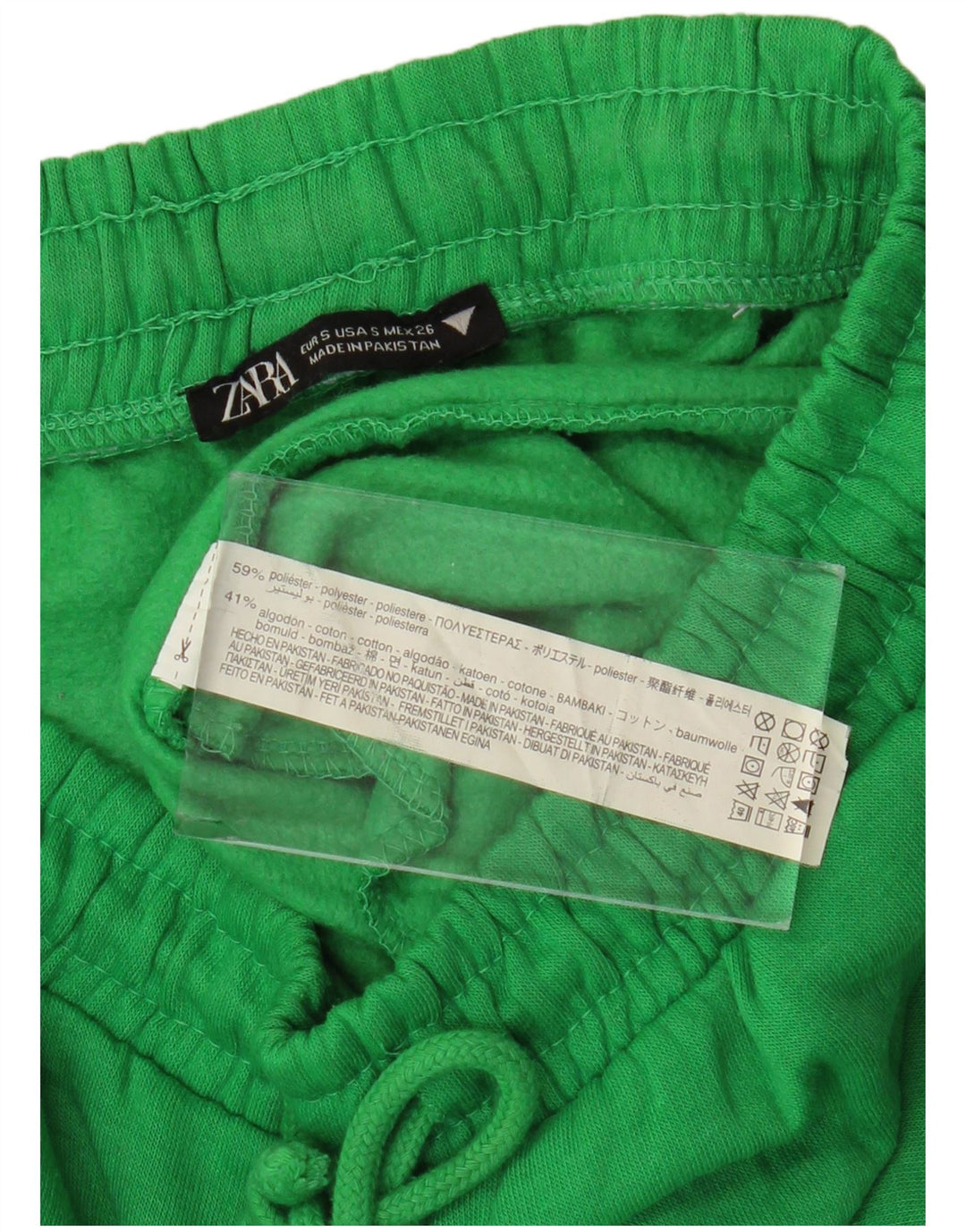 Zara Pantalon de survêtement pour femme Joggers UK 10 Small Vert Polyester
