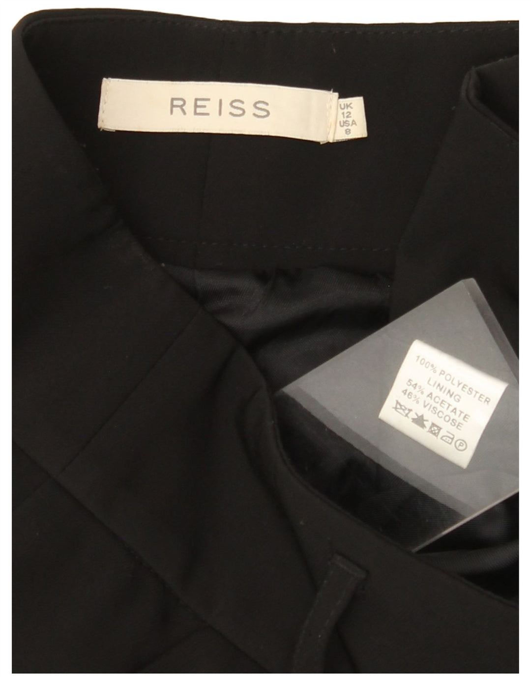 REISS Pantalon décontracté taille haute pour femme UK 12 Medium W32 L30 Noir