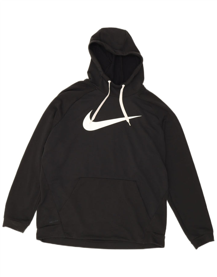 Nike Pull à capuche graphique Dri Fit pour homme 2XL Noir Polyester