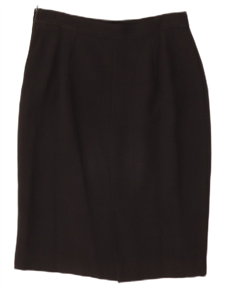 VINTAGE Womens Pencil Skirt IT 43 Medium W28 Black