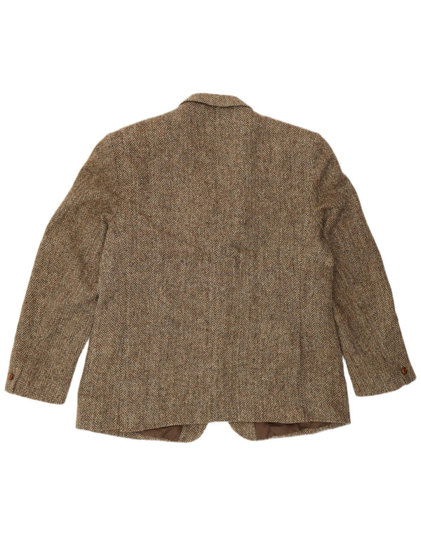 Greenwoods Veste blazer à 2 boutons pour homme UK 40 en laine à chevrons marron