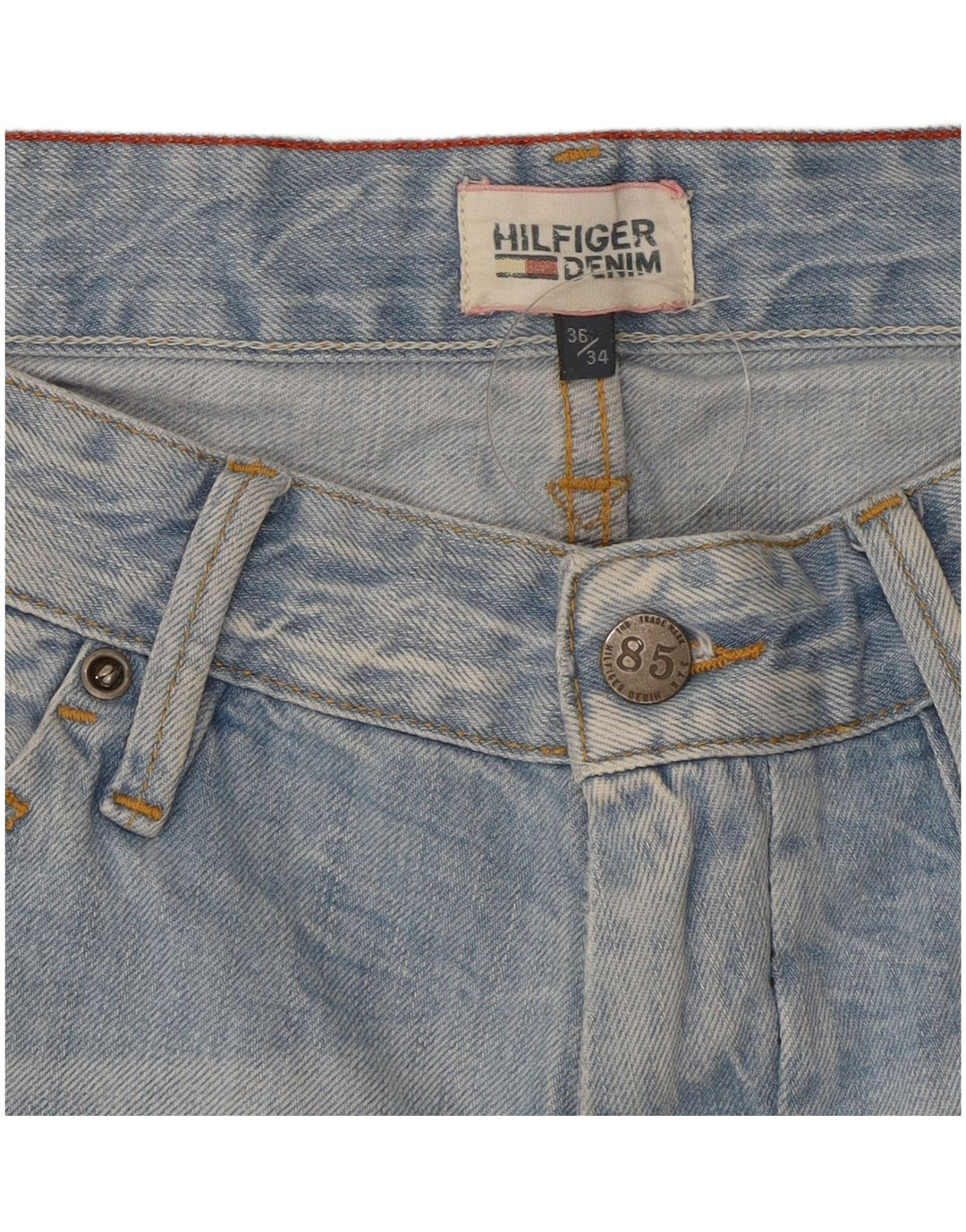 Tommy Hilfiger Short en jean pour homme W36 Large Bleu