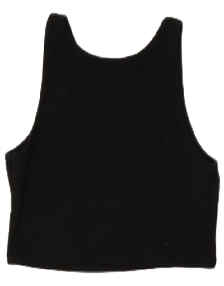 Zara Womens Crop Débardeur UK 14 Large Noir