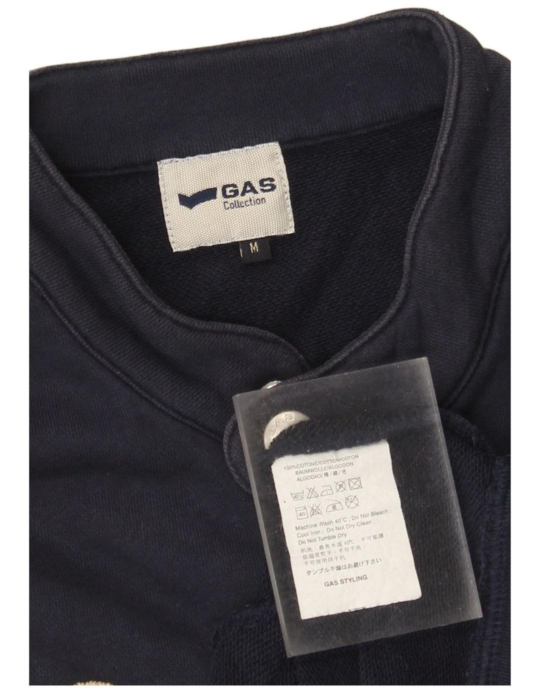 Gas Veste de Survêtement Graphique Homme Bleu Marine Moyen Coton