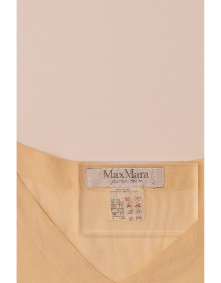 MAX MARA T-Shirt Femme Top UK 14 Large Beige Soie
