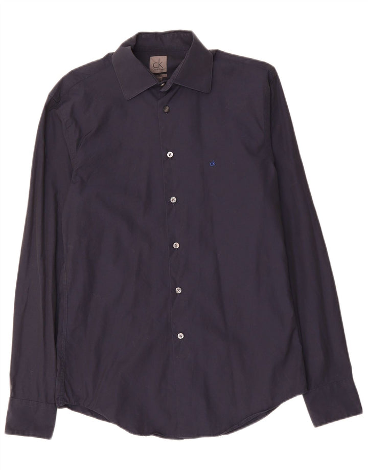 CALVIN KLEIN Chemise Slim Fit Small Bleu Marine Coton Homme