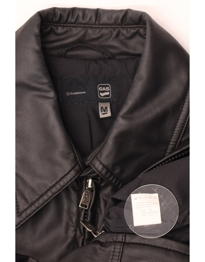 Gas Manteau en simili cuir pour femme UK 12 Coton noir moyen