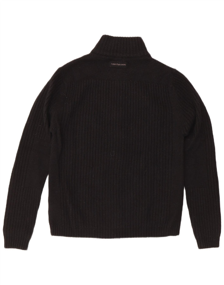 Calvin Klein Cardigan pour homme en laine mérinos noire