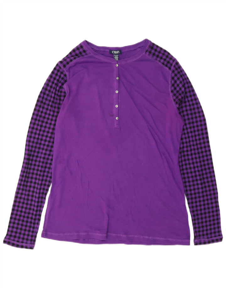 Chaps Haut à manches longues pour femme UK 18 XL Violet à carreaux en coton