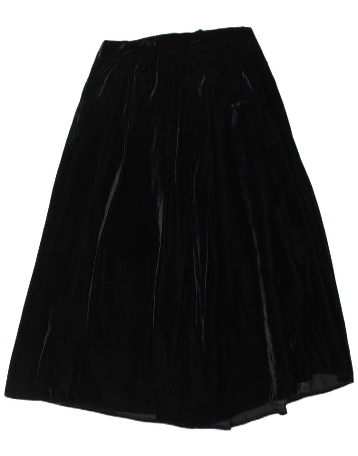 VINTAGE Jupe évasée taille haute en velours pour femme IT 44 Medium W28 Noir