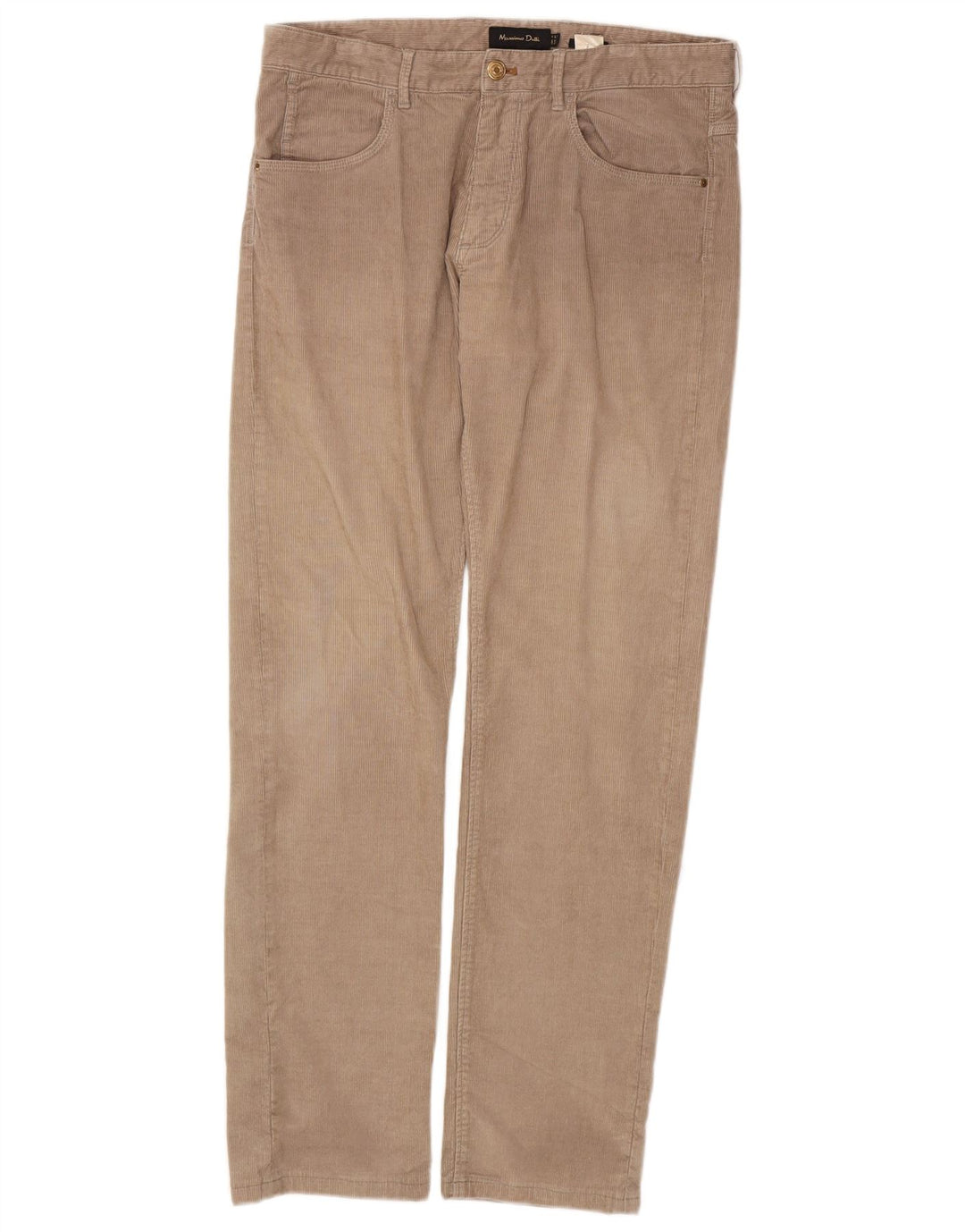 MASSIMO DUTTI Pantalon droit en velours côtelé pour homme EU 40 Medium W33 L31 Beige
