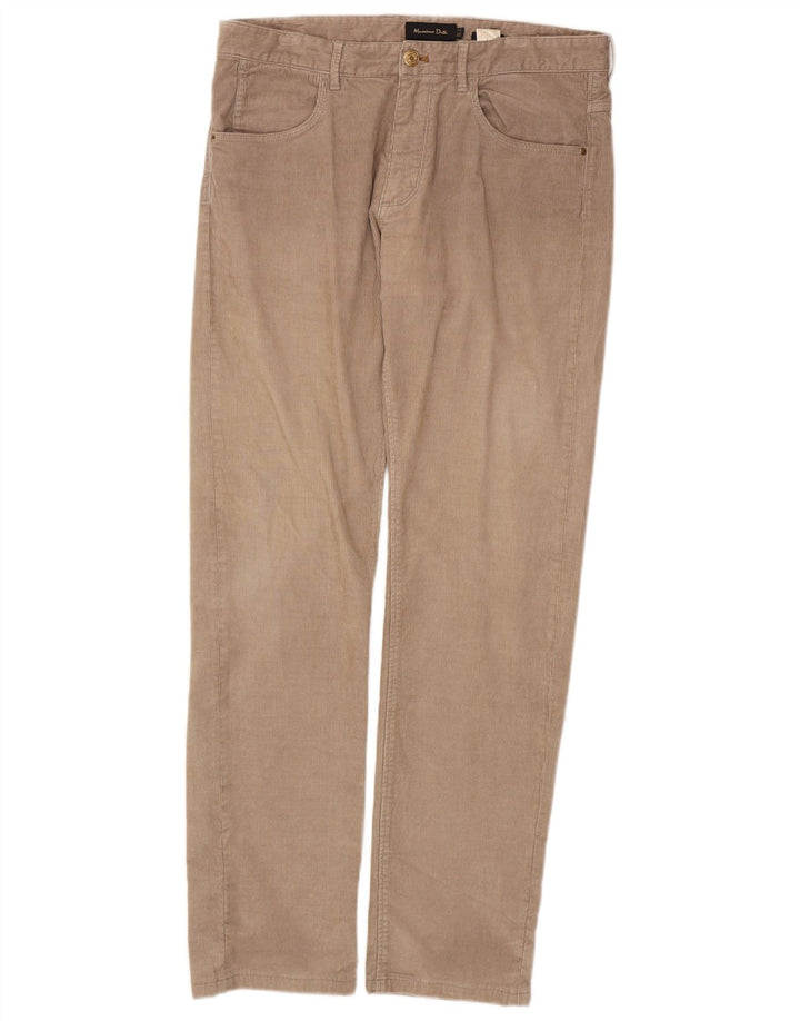 MASSIMO DUTTI Pantalon droit en velours côtelé pour homme EU 40 Medium W33 L31 Beige