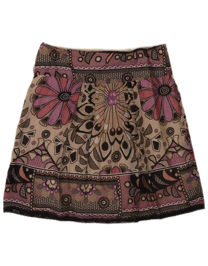 Marella Mini jupe femme W32 grand motif floral multicolore