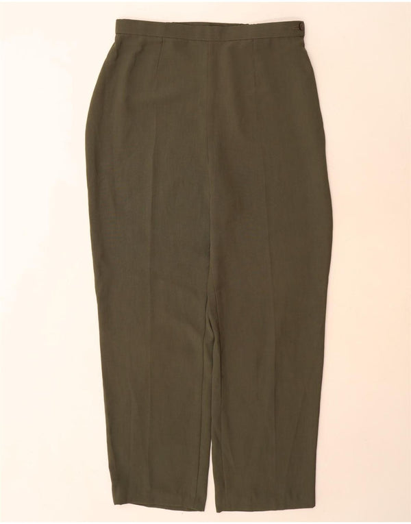 Marks & Spencer Pantalon décontracté taille haute pour femme UK 16 Large W32 L30 Vert