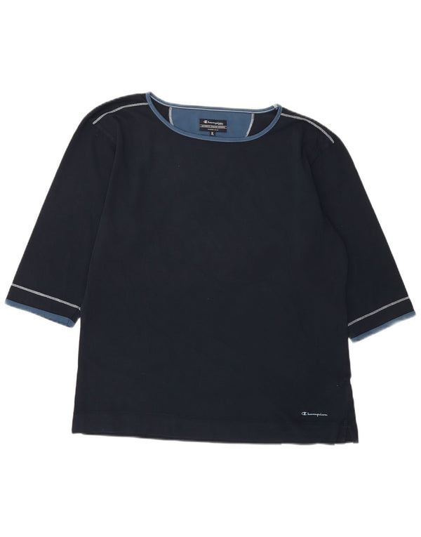 Champion Haut Femme Manches 3/4 UK 18 XL Bleu Marine Coton