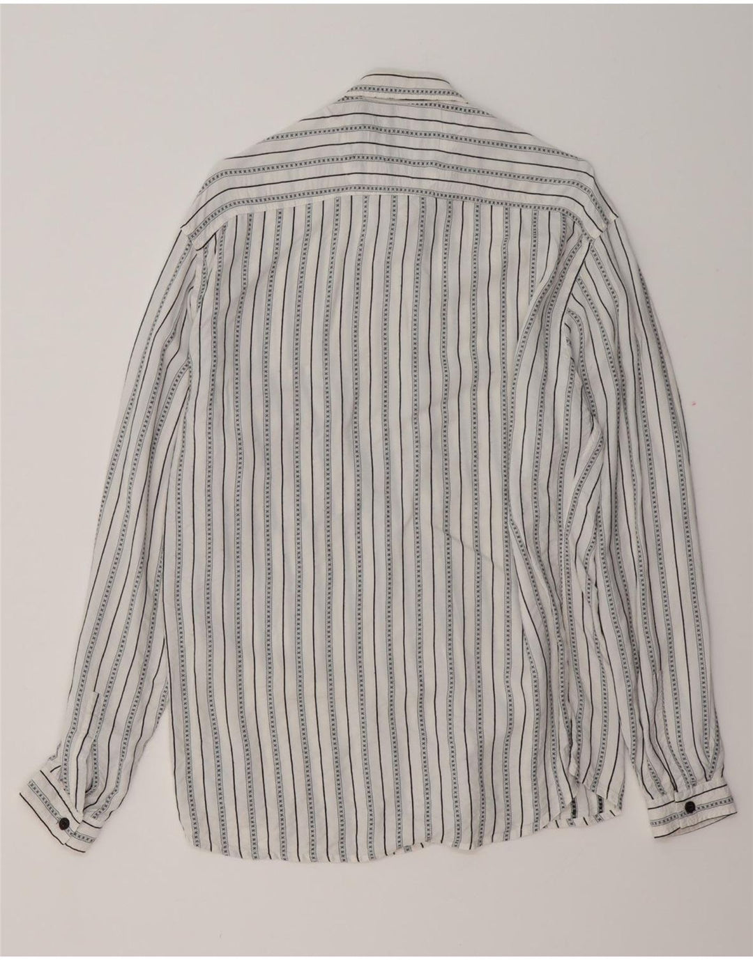 VINTAGE Chemise Homme Grande Rayée Blanche