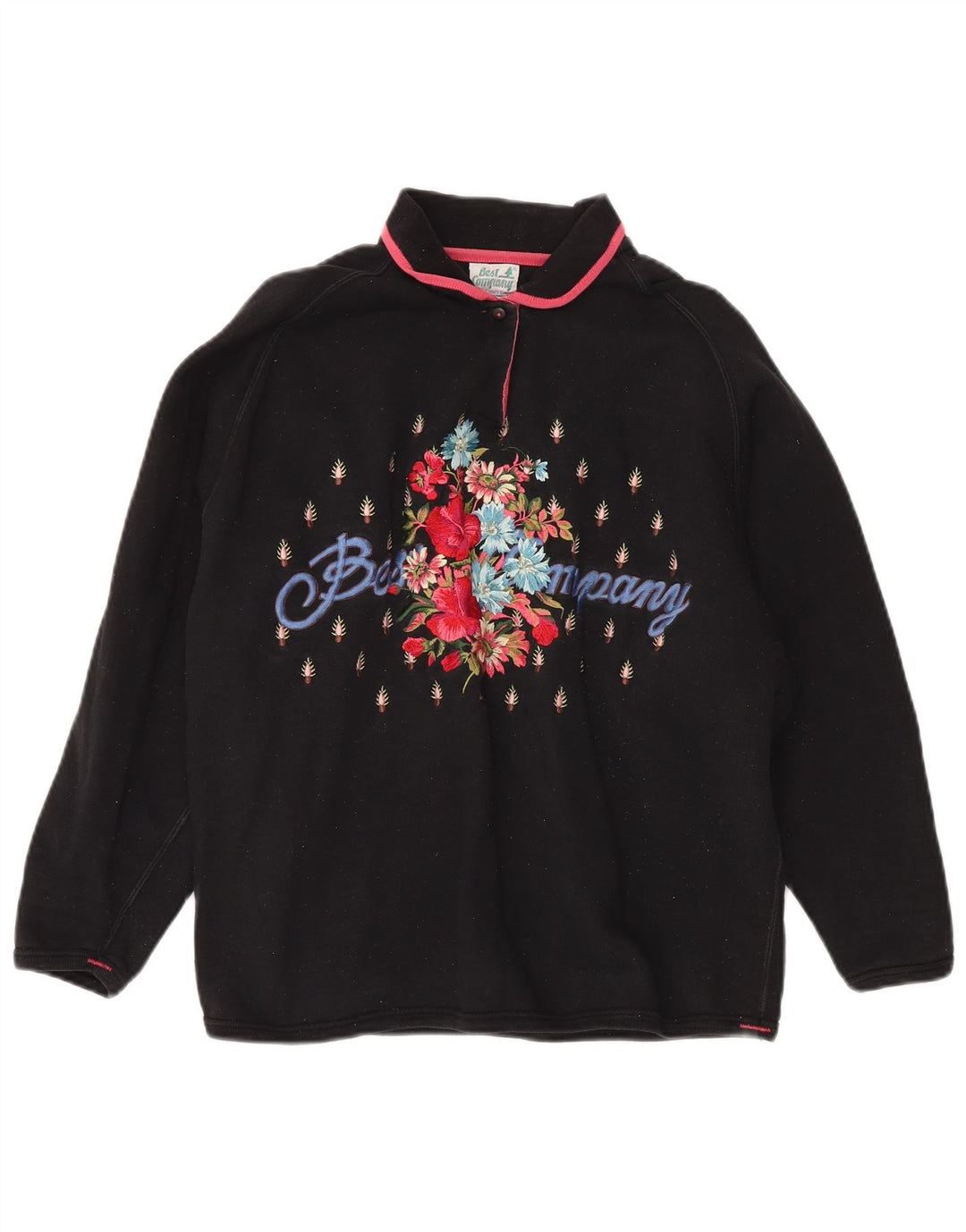 BEST COMPANY Sweat-shirt graphique surdimensionné pour femme UK 16 Large Noir